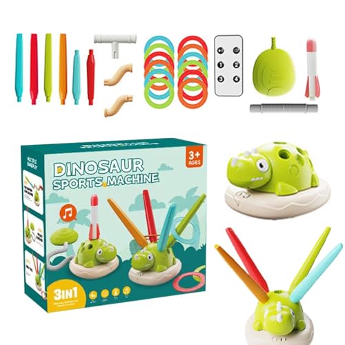 Rrlihjgu Ringwurfspiel, Wurfspiele für Kinder – Dinosaurier-Rasenspiele | Familien-Outdoor-Spielzeug, multifunktional, eingebaute Musik, Steuerung von Rrlihjgu