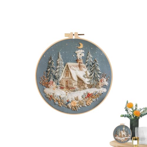 Rrlihjgu Stickset für Anfänger, Weihnachts-Stickerei-Set für Anfänger, Bastelprojekte mit Fäden und Ring, um im Winter zu schaffen Rrlihjgu Stickset für Anfänger, Weihnachts-Stickerei-Set für Anfänger, Bastelprojekte mit Fäden und Ring, um im Winter zu schaffen von Rrlihjgu