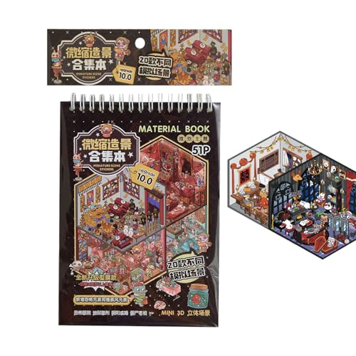 Rrlihjgu Szenenbuch mit 3D-Aufklebern | Großes 3D-Stickerbuch mit Horror-Raumszenen - Sammlung von dekorativen Aufklebern zum Basteln, für Halloween, Weihnachten, Geburtstag Rrlihjgu Szenenbuch mit 3D-Aufklebern | Großes 3D-Stickerbuch mit Horror-Raumszenen - Sammlung von dekorativen Aufklebern zum Basteln, für Halloween, Weihnachten, Geburtstag von Rrlihjgu