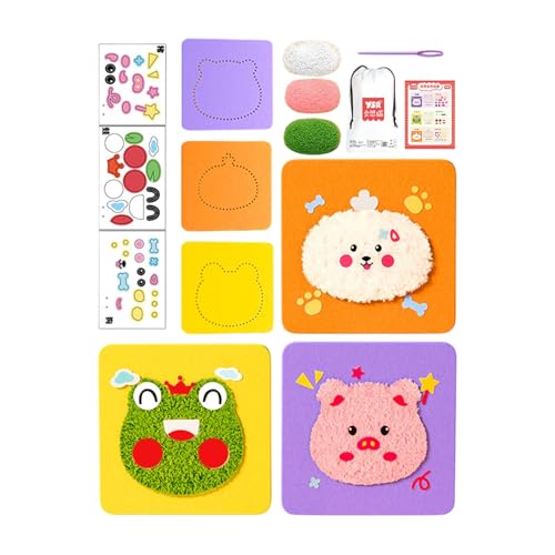 Rrlihjgu Tier-Stickerei-Set, Nähpuppen-Set – Tierherstellungs-Set mit Aufklebern – lustige handgemachte pädagogische Aktivität, machen Sie Ihre eigene Zeichnungspuppe Rrlihjgu Tier-Stickerei-Set, Nähpuppen-Set – Tierherstellungs-Set mit Aufklebern – lustige handgemachte pädagogische Aktivität, machen Sie Ihre eigene Zeichnungspuppe von Rrlihjgu
