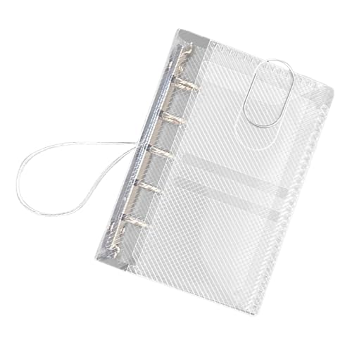 Rrlihjgu Transparenter Ordner | 5-Ring Nachfüllbare Notizbuch Hülle,M5 Drei-Fach Foto Kartenhalter Ringbuch | für Karten Dokumente Aufbewahrung Management Sammeln Reisen Kunst von Rrlihjgu