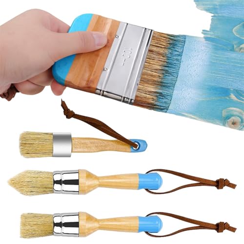 Rrlihjgu Wachspinsel für Malerei, Pinsel für Möbel aus Kreide, kleine Pinsel zum Malen mit Kreide, sichere und praktische Wachspinsel für Möbel, Rrlihjgu Wachspinsel für Malerei, Pinsel für Möbel aus Kreide, kleine Pinsel zum Malen mit Kreide, sichere und praktische Wachspinsel für Möbel, von Rrlihjgu