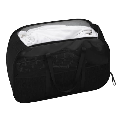 Rrlihjgu Wäschekorb mit Netzstoff, faltbar und tragbar, für Waschküche, Schlafzimmer und Schlafzimmer von Rrlihjgu