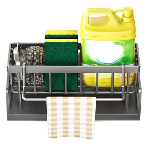 Rrlihjgu Waschbecken-Organizer, Organizer und Aufbewahrung für die Küchentheke, schnell abfließendes mit wasserdichtem Design für die Organisation des Hauses, Zubehör und Wasserhahn von Rrlihjgu