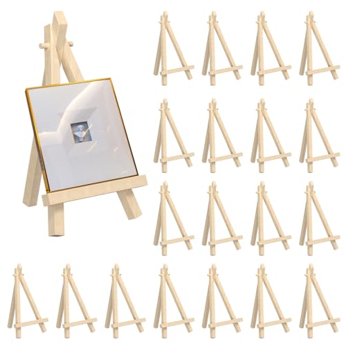 Rseuphiee 20 Stück Mini Staffelei Holz, 9 x 15 cm Staffelei Klein, Display Staffeleien, Tischhalter, Kleine Holz Dreieck Staffelei, Klappbar Kinder Staffelei, für Tischdeko, Malhandwerk, Fotoalbum Rseuphiee 20 Stück Mini Staffelei Holz, 9 x 15 cm Staffelei Klein, Display Staffeleien, Tischhalter, Kleine Holz Dreieck Staffelei, Klappbar Kinder Staffelei, für Tischdeko, Malhandwerk, Fotoalbum von Rseuphiee