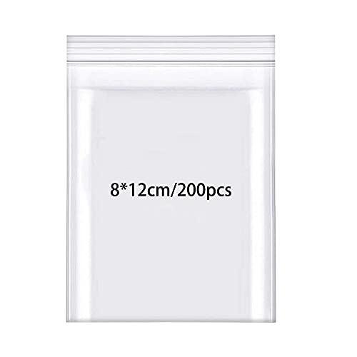Rshuhx Druckverschlussbeutel Klein Beutel 160μm(Beidseitig) 200Stück 80mmX120mm Wiederverschliessbar Wasserdichter Plastikbeutel VerschließbarTütchen Polybeutel mit Druckverschluß von Rshuhx