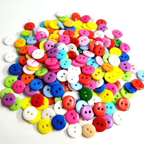 11 mm, 150 Stück, verschiedene Farben, 2 Löcher, runde Kunststoffknöpfe, Bekleidung, Nähzubehör, DIY, Scrapbooking (Farbe: A, Größe: 150 Stück) von Rsmmpqa