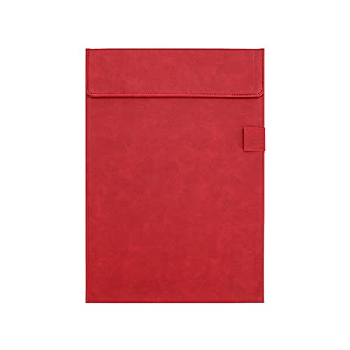 Aktenordner A4 und Briefform, Leder-Klemmbrett mit Stifthalter, mehrfarbig, magnetische Schreibtafel, Signiermappe für Geschäft, Büro, 5 Packungen, Ordnerzubehör (Farbe: Braun) (Rot) von Rsmmpqa