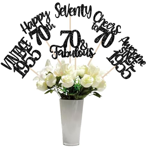 12 Stück Happy 70th Birthday Tafelaufsatz, Partydekorationen zum 70. Geburtstag, tolle seit 1955, 70 fabelhafte Tischdekorationen für Cheers bis 70 Jahre alten Geburtstag, Jahrestag, 12 Stück Happy 70th Birthday Tafelaufsatz, Partydekorationen zum 70. Geburtstag, tolle seit 1955, 70 fabelhafte Tischdekorationen für Cheers bis 70 Jahre alten Geburtstag, Jahrestag, von Rsstarxi