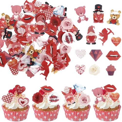 Essbare Cupcake-Aufsätze, 320 Stück, Valentinstag-Dekoration, essbare Kuchendekoration, Cupido Be Mine Lippen, Lebensmittel-Dekoration Essbare Cupcake-Aufsätze, 320 Stück, Valentinstag-Dekoration, essbare Kuchendekoration, Cupido Be Mine Lippen, Lebensmittel-Dekoration von Rsstarxi