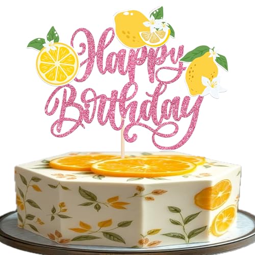 Rsstarxi 1 Packung Zitrone Happy Birthday Cake Topper Glitter Zitrone Geburtstag Party Dekorationen Saftige Früchte Kuchen Picks für Baby Shower Limonade Party Kuchen Dekorationen Rosa Rsstarxi 1 Packung Zitrone Happy Birthday Cake Topper Glitter Zitrone Geburtstag Party Dekorationen Saftige Früchte Kuchen Picks für Baby Shower Limonade Party Kuchen Dekorationen Rosa von Rsstarxi