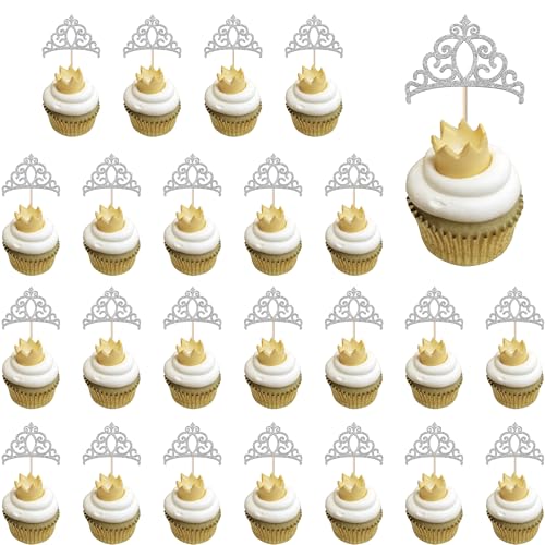Rsstarxi 24 Stück silberne Kronen-Cupcake-Topper, Glitzer, magische Akademie, Hexen-Thema, Cupcake-Picks für magische Hexen-Themen, Babyparty, Geburtstagsparty, Kuchendekorationen Rsstarxi 24 Stück silberne Kronen-Cupcake-Topper, Glitzer, magische Akademie, Hexen-Thema, Cupcake-Picks für magische Hexen-Themen, Babyparty, Geburtstagsparty, Kuchendekorationen von Rsstarxi