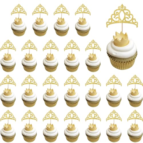 Rsstarxi Cupcake-Aufsätze mit goldener Krone, Glitzer, magische Akademie, Hexen-Thema, Cupcake-Picks für magische Hexe, Babyparty, Geburtstagsparty, Kuchendekorationen, Zubehör, 24 Stück Rsstarxi Cupcake-Aufsätze mit goldener Krone, Glitzer, magische Akademie, Hexen-Thema, Cupcake-Picks für magische Hexe, Babyparty, Geburtstagsparty, Kuchendekorationen, Zubehör, 24 Stück von Rsstarxi