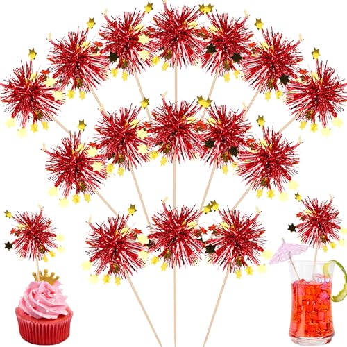 Rsstarxi Cupcake-Topper aus Folie, Feuerwerk, Cupcake-Topper, Lametta, Blume, Getränke, Rührstäbchen, Cocktail, Lebensmittel, Obst, Zahnstocher für Neujahr, Geburtstag, Party, Kuchendekoration, Rot, Rsstarxi Cupcake-Topper aus Folie, Feuerwerk, Cupcake-Topper, Lametta, Blume, Getränke, Rührstäbchen, Cocktail, Lebensmittel, Obst, Zahnstocher für Neujahr, Geburtstag, Party, Kuchendekoration, Rot, von Rsstarxi