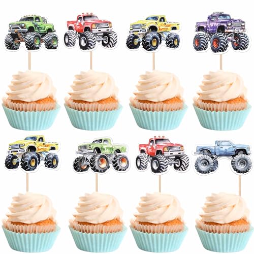 Rsstarxi Cupcake-Topper mit LKW-Motiv, Motiv: LKW, Auto, Geburtstag, Cupcake-Picks, Rennauto-Kuchendekorationen für Babyparty, Jungen, Mädchen, Geburtstagsparty-Dekorationen, Zubehör, 36 Stück Rsstarxi Cupcake-Topper mit LKW-Motiv, Motiv: LKW, Auto, Geburtstag, Cupcake-Picks, Rennauto-Kuchendekorationen für Babyparty, Jungen, Mädchen, Geburtstagsparty-Dekorationen, Zubehör, 36 Stück von Rsstarxi