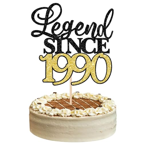 Rsstarxi Tortenaufsatz mit Glitzer, Aufschrift "Legend Since 5,054.6 cm, 1 Stück, Happy 35th Birthday, Cheers to 35 Fabulous Cake Decoration for 35th Birthday Wedding Anniversary Party, Black Gold Rsstarxi Tortenaufsatz mit Glitzer, Aufschrift "Legend Since 5,054.6 cm, 1 Stück, Happy 35th Birthday, Cheers to 35 Fabulous Cake Decoration for 35th Birthday Wedding Anniversary Party, Black Gold von Rsstarxi