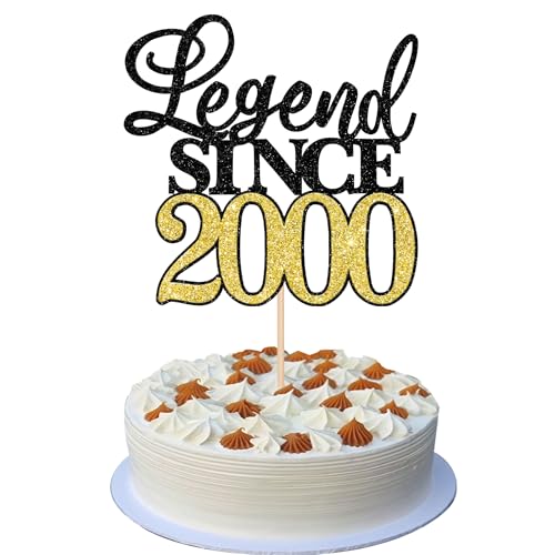 Rsstarxi Tortenaufsatz mit Glitzer, Aufschrift "Legend Since 5,080.0 cm, Happy 25th Birthday, Cheers to 25, fabelhafte Kuchendekoration für 25. Geburtstag, Hochzeit, Jahrestag, Party, Schwarz / Gold, Rsstarxi Tortenaufsatz mit Glitzer, Aufschrift "Legend Since 5,080.0 cm, Happy 25th Birthday, Cheers to 25, fabelhafte Kuchendekoration für 25. Geburtstag, Hochzeit, Jahrestag, Party, Schwarz / Gold, von Rsstarxi