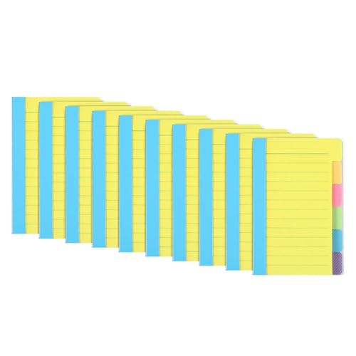 Rtauhife 10 Linierte Haftnotizen im Format 5,9 X 3,9 für Lernnotizen, Arbeiten, Schulbedarf von Rtauhife
