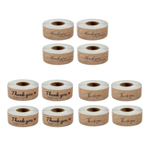 Rtauhife 1440-Teiliges Dankeschön-Aufkleber-Set, Dankesaufkleber-Etikettenrolle, Dankeschön-Set für Umschläge im Einzelhandel, 75 X 25 mm von Rtauhife