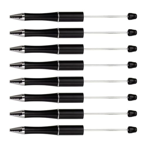 Rtauhife 20 Stück DIY-Perlenstifte, Rotierender Kunststoffperlen-Kugelschreiberschaft für DIY-Stiftdekorationsbedarf, Büro, Schule, Langlebig, 14 cm (Schwarz) von Rtauhife