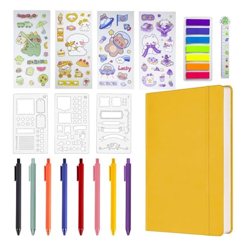 Rtauhife Hardcover-Notizbuch-Set, Zubehörplaner, Tagesnotizbuch + Kalender, Kontaktelemente für Teenager-Mädchen, 120 G/M², 160 Seiten, Langlebig, Einfach zu Installieren, Einfach zu Verwenden G Rtauhife Hardcover-Notizbuch-Set, Zubehörplaner, Tagesnotizbuch + Kalender, Kontaktelemente für Teenager-Mädchen, 120 G/M², 160 Seiten, Langlebig, Einfach zu Installieren, Einfach zu Verwenden G von Rtauhife
