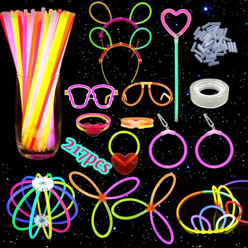 RtottiM 217 Pcs Knicklichter Party Set, 100 Leuchtstäbe und Anschlüssen, Neon Party leuchtstäbe Knicklichter Kinder Glow Sticks Leuchtspielzeug für leuchtstäbe party Geburtstags Hochzeiten Halloween RtottiM 217 Pcs Knicklichter Party Set, 100 Leuchtstäbe und Anschlüssen, Neon Party leuchtstäbe Knicklichter Kinder Glow Sticks Leuchtspielzeug für leuchtstäbe party Geburtstags Hochzeiten Halloween von RtottiM