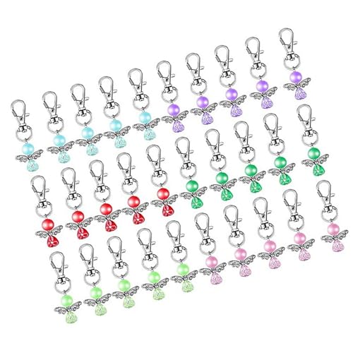 30 Stück Segen-Schlüsselanhänger-Halter, Perlen, Flügel-Anhänger, Schlüsselanhänger für Gast, Babyparty, Hochzeit, Party, Giveaway, zufällige Farbe, modischer Schlüsselanhänger 30 Stück Segen-Schlüsselanhänger-Halter, Perlen, Flügel-Anhänger, Schlüsselanhänger für Gast, Babyparty, Hochzeit, Party, Giveaway, zufällige Farbe, modischer Schlüsselanhänger von Ruarby