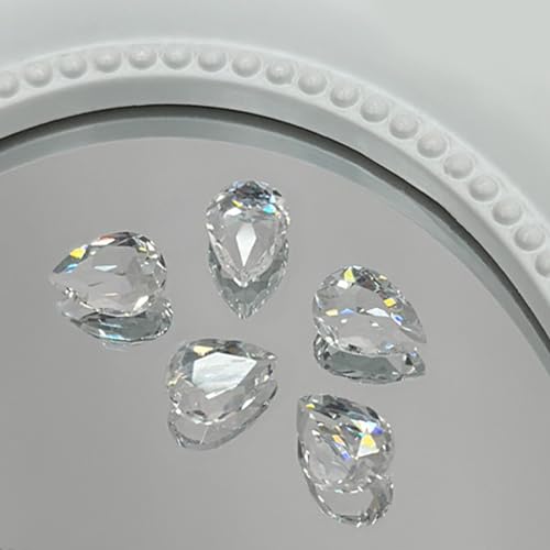 5 x spitze Nagel-Strasssteine für Nägel, 3D-Nagelkristalle, Herz, rechteckige Strasssteine, Diamant für Damen, spitzer Boden, Nagelzubehör von Ruarby