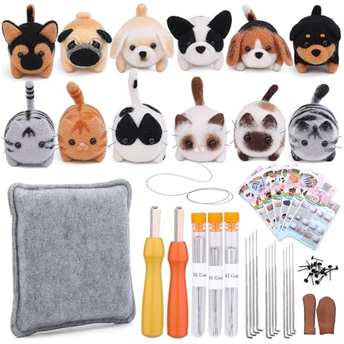 Anfänger Wollfilz Set Tier Nadelfilz Set mit Nadelanleitung Wolle Roving Holzgriff Weiche Filzwolle Anfänger Wollfilz Set Tier Nadelfilz Set mit Nadelanleitung Wolle Roving Holzgriff Weiche Filzwolle von Ruarby