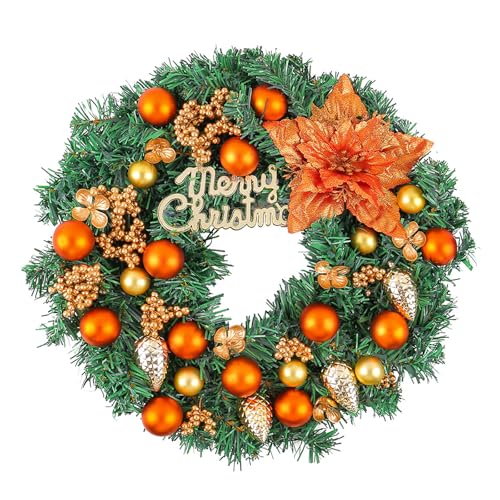 Glitzernde Weihnachtskugel und Schleifenkranz, Weihnachtskugel Kranz, bunt, PVC, Wandbehang, Festival-Dekoration, Kugel Glitzernde Weihnachtskugel und Schleifenkranz, Weihnachtskugel Kranz, bunt, PVC, Wandbehang, Festival-Dekoration, Kugel von Ruarby
