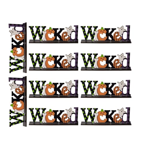 Handwerklicher Halloween-Akzent aus Holz, einzigartiger Halloween-Ständer, Ornament, Verzierungen für kreative Häuser, Styling-Shop, Halloween-Artikel von Ruarby