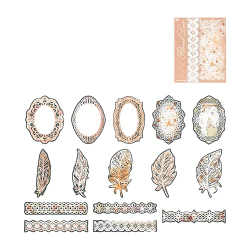 Lace Series Sticker Dekorative Blumen Aufkleber Scrapbooking Supplies Für Journal Decoration Flowers Lace Series Scrapbook von Ruarby