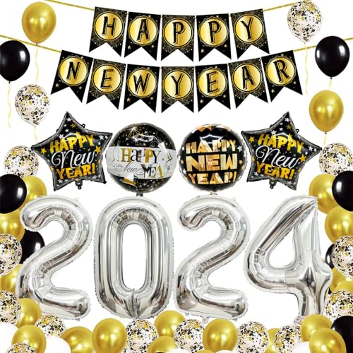 Langlebiges Ballon-Set "Happy New Year" Motto Ballon mit Hintergrund Partyzubehör für die Dekoration von Häusern und Büros Party Dekorationsset von Ruarby