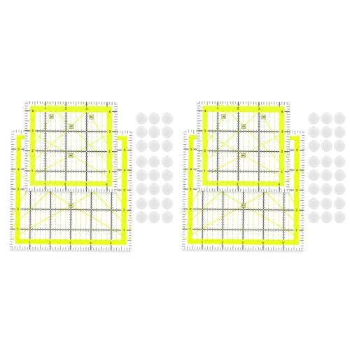 Quadratisches Patchwork-Lineal, Quilt-Vorlagen, Stoffschneidelineal für Bastelprojekte, Stoff-Quilten und Nähen, 2 Sets Quadratisches Patchwork-Lineal, Quilt-Vorlagen, Stoffschneidelineal für Bastelprojekte, Stoff-Quilten und Nähen, 2 Sets von Ruarby