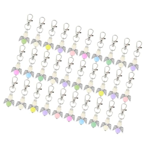 Ruarby 10/30 Stück Segen-Schlüsselanhänger für Hochzeit, Babyparty, Perlen, Flügel, Schlüsselanhänger, Karabinerverschlüsse, Schlüsselanhänger, verschiedene Farben von Ruarby