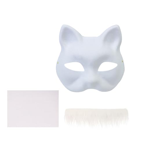 Ruarby Handgemaltes Katzen-Set, Tiermaskerade, unbemalte Füchse mit Pelzen, Halloween-Party für Erwachsene, Halloween, Füchse, unbemaltes Tier-Set, handbemalte Katzen Ruarby Handgemaltes Katzen-Set, Tiermaskerade, unbemalte Füchse mit Pelzen, Halloween-Party für Erwachsene, Halloween, Füchse, unbemaltes Tier-Set, handbemalte Katzen von Ruarby