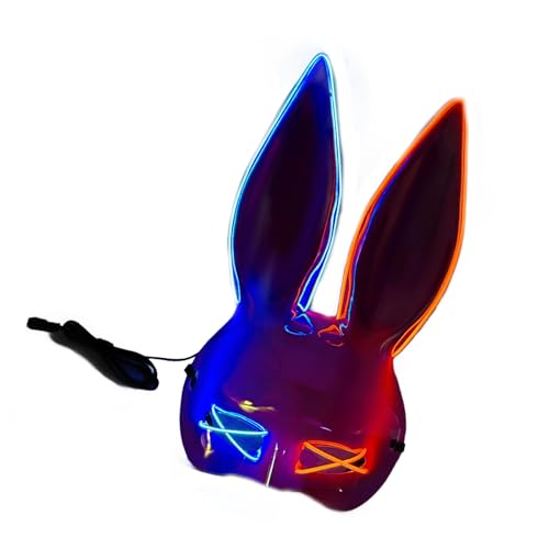Ruarby Leuchtende Hasengesicht, Halloween, LED-beleuchtetes Gesicht, Kaninchen, halbes Gesicht, Kostüm für Damen, Karneval Ruarby Leuchtende Hasengesicht, Halloween, LED-beleuchtetes Gesicht, Kaninchen, halbes Gesicht, Kostüm für Damen, Karneval von Ruarby