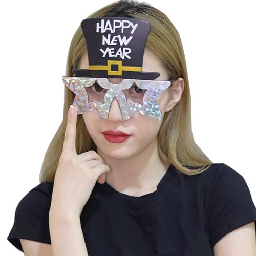 Ruarby Lustiges Neujahrskostüm-Zubehör, Brille, perfekt für Karneval, Party, Neujahrsfeier, Sonnenbrille, Party-Dekorationen, Neuheits-Brillen, Festival-Brillen, Urlaubsbrillen von Ruarby
