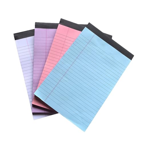 Ruarby Notizblöcke, Schreibblock zum Notieren, Schreiben, Notizen, Zeitpläne, 50 Blatt, doppelseitig liniert, Schreibblock für Büro, 4 Stück von Ruarby