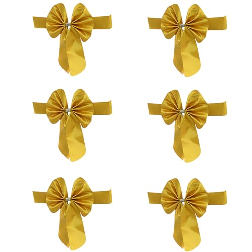Satin-Stuhlschärpe mit elastischen Designs und zarten Schleifen, Schmetterlingsschleifen, Schleifen, Stuhlrückenkrawatte für Heimverschönerung von Ruarby