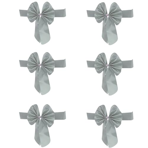 Satin-Stuhlschärpe mit elastischen Designs und zarten Schleifen, Schmetterlingsschleifen, Schleifen, Stuhlrückenkrawatte für Heimverschönerung von Ruarby