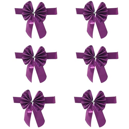 Satin-Stuhlschärpe mit elastischen Designs und zarten Schleifen, Schmetterlingsschleifen, Schleifen, Stuhlrückenkrawatte für Heimverschönerung von Ruarby