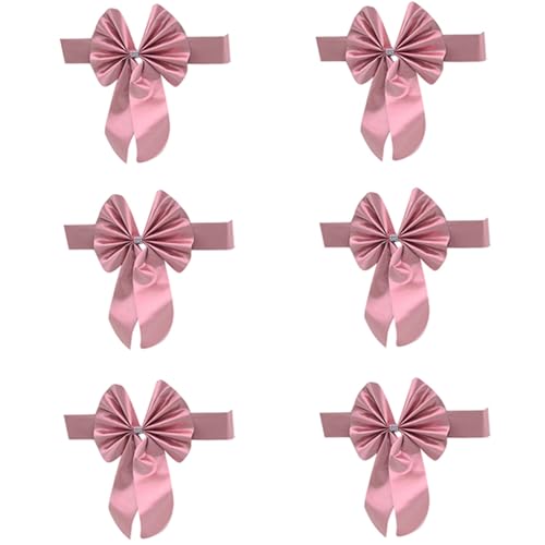 Satin-Stuhlschärpe mit elastischen Designs und zarten Schleifen, Schmetterlingsschleifen, Schleifen, Stuhlrückenkrawatte für Heimverschönerung von Ruarby