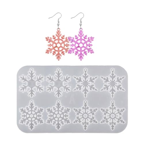 Vielseitige Schneeflocken-Silikonformen, Weihnachtsdekoration, Schneeflocken, Epoxidharzform für Anhänger von Ruarby