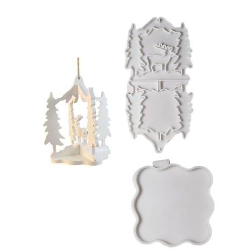 Weihnachtsbaumschmuck-Form, Weihnachtsanhänger, Silikon-Bastelwerkzeug, leicht zu reinigen, Silikon-Textur für Anhänger, saisonale Ornamente, Form von Ruarby