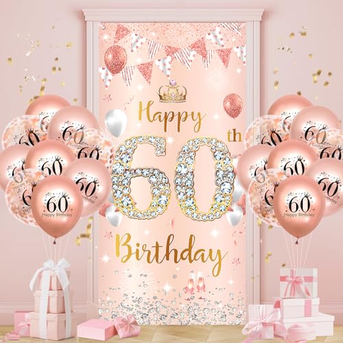 60.Geburtstagsdeko Frauen Roségold Gold 60 Banner mit Luftballons, 60.Geburtstag Dekoration 60 Jahre 60th Birthday Geburtstags Hintergrund Türbanner 60. Ballon Jubiläum Geburtstag Party Deko 60.Geburtstagsdeko Frauen Roségold Gold 60 Banner mit Luftballons, 60.Geburtstag Dekoration 60 Jahre 60th Birthday Geburtstags Hintergrund Türbanner 60. Ballon Jubiläum Geburtstag Party Deko von Ruarruly