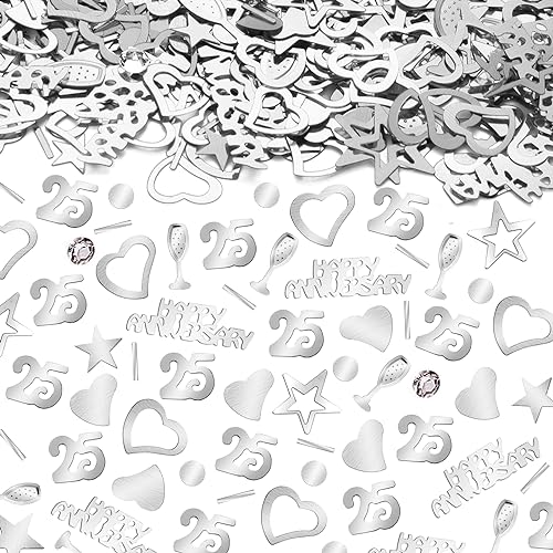 Silber Konfetti 25 Geburtstag Hochzeit Deko, Etwa 1200 Stück 25. Geburtstag Herz Konfetti Silber Streudeko Tisch Deko Tischkonfetti für 25 Jubiläen Mann Frau Hochzeit Party Dekoration Silber Konfetti 25 Geburtstag Hochzeit Deko, Etwa 1200 Stück 25. Geburtstag Herz Konfetti Silber Streudeko Tisch Deko Tischkonfetti für 25 Jubiläen Mann Frau Hochzeit Party Dekoration von Ruarruly