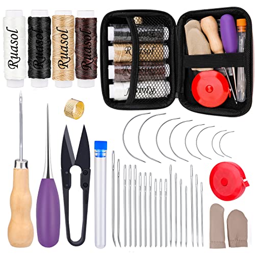 38-teiliges Polsterreparaturset enthält Nähgarn und Nadeln, Ahle, Fingerhut, Ledernähnadeln für Polster, Leder, Teppich, Leinwandreparatur für die Lederreparatur 38-teiliges Polsterreparaturset enthält Nähgarn und Nadeln, Ahle, Fingerhut, Ledernähnadeln für Polster, Leder, Teppich, Leinwandreparatur für die Lederreparatur von Ruasol