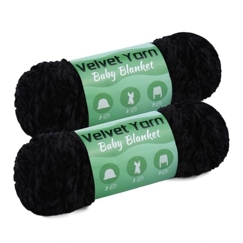 Babydeckengarn, 2 x 100 g Samtwolle, Chenillegarn mit Häkelnadeln und Zubehör zum Stricken von ausgefallenen Garnen und Musterstrickkreationen Babydeckengarn, 2 x 100 g Samtwolle, Chenillegarn mit Häkelnadeln und Zubehör zum Stricken von ausgefallenen Garnen und Musterstrickkreationen von Ruasol