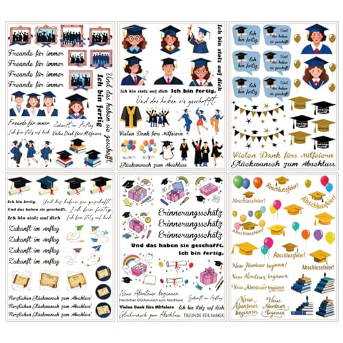 Abschlussfeier Deko, 6 Stück Abschluss Deko, Graduierung Fotorequisiten, Foto Booth Requisiten für Graduierung Party, Graduation Hat, Schwarz, Abschluss Hut, Doktorhut Abschlussfeier Deko, 6 Stück Abschluss Deko, Graduierung Fotorequisiten, Foto Booth Requisiten für Graduierung Party, Graduation Hat, Schwarz, Abschluss Hut, Doktorhut von Ruayia